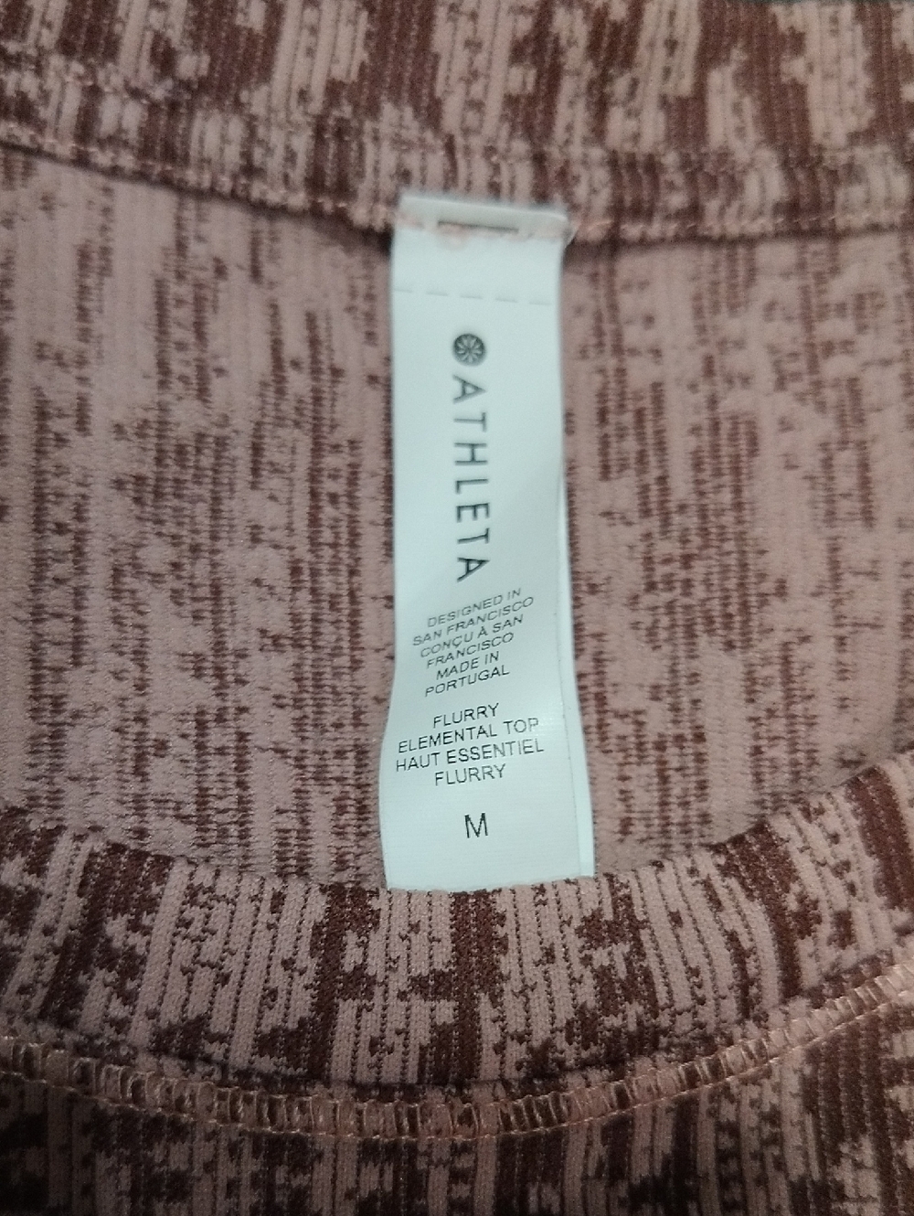 Athleta Flurry Elemental Long Sleeve Top Snowscape Palermo Pink Maroon - Medium - Picture 2 of 5